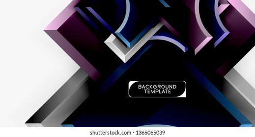 Geometrical 3d shapes background. Vector illustration