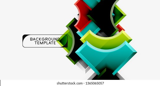Geometrical 3d shapes background. Vector illustration