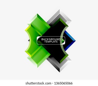 Geometrical 3d shapes background. Vector illustration