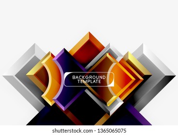 Fondo geométrico 3d de formas. Ilustración del vector
