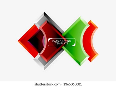 Geometrical 3d shapes background. Vector illustration