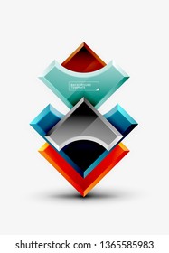 Geometrical 3d shapes background. Vector illustration