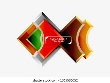 Fondo geométrico 3d de formas. Ilustración del vector