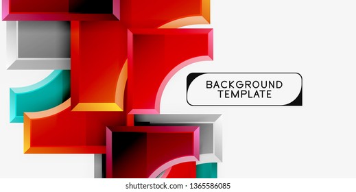 Geometrical 3d shapes background. Vector illustration