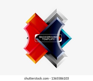 Geometrical 3d shapes background. Vector illustration