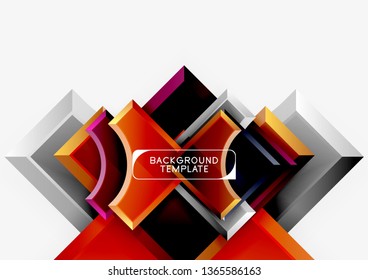 Geometrical 3d shapes background. Vector illustration