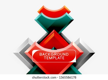 Geometrical 3d shapes background. Vector illustration