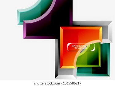 Geometrical 3d shapes background. Vector illustration