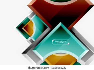 Geometrical 3d shapes background. Vector illustration
