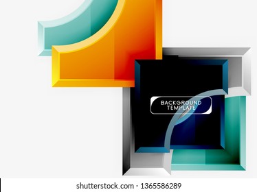 Geometrisches 3D-Format, Hintergrund. Vektorgrafik