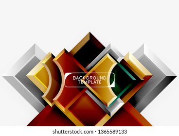 Fondo geométrico 3d de formas. Ilustración del vector