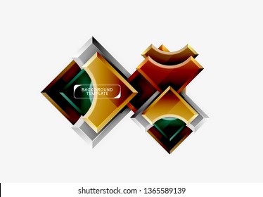 Geometrical 3d shapes background. Vector illustration