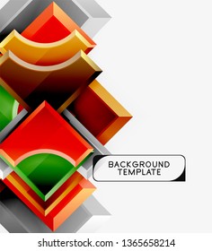 Geometrical 3d shapes background. Vector illustration