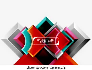 Fondo geométrico 3d de formas. Ilustración del vector
