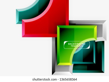 Geometrisches 3D-Format, Hintergrund. Vektorgrafik