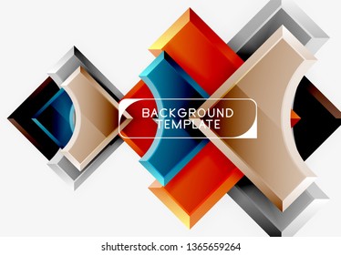 Geometrical 3d shapes background. Vector illustration