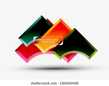 Fondo geométrico 3d de formas. Ilustración del vector