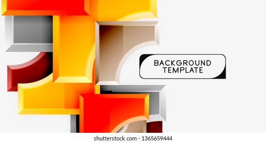 Fondo geométrico 3d de formas. Ilustración del vector