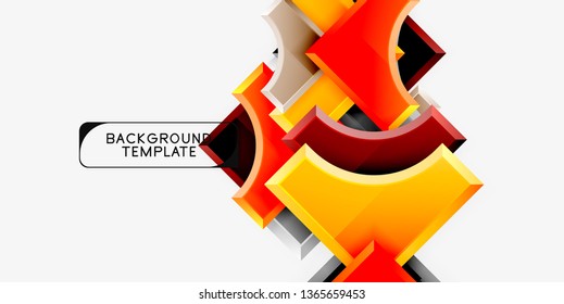 Fondo geométrico 3d de formas. Ilustración del vector