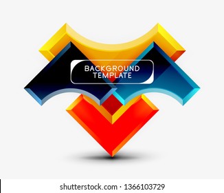 Geometrical 3d shapes background. Vector illustration