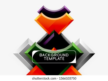Geometrical 3d shapes background. Vector illustration