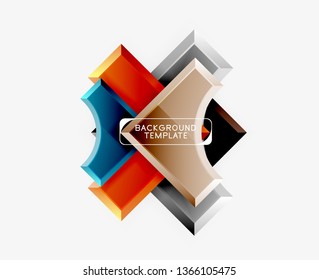 Geometrical 3d shapes background. Vector illustration