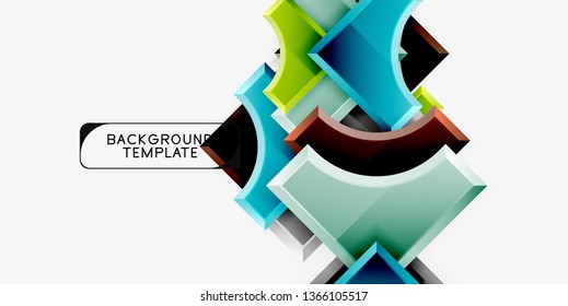 Fondo geométrico 3d de formas. Ilustración del vector