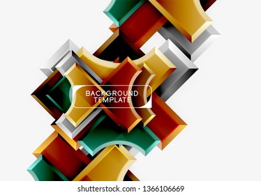 Fondo geométrico 3d de formas. Ilustración del vector