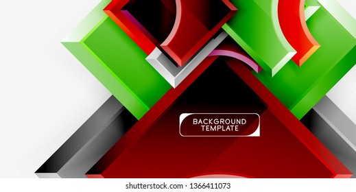 Geometrical 3d shapes background. Vector illustration