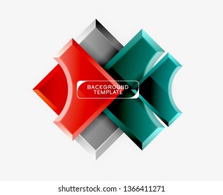 Geometrical 3d shapes background. Vector illustration