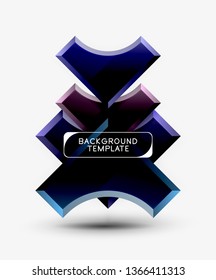 Fondo geométrico 3d de formas. Ilustración del vector