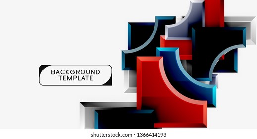 Fondo geométrico 3d de formas. Ilustración del vector