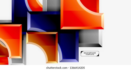Fondo geométrico 3d de formas. Ilustración del vector