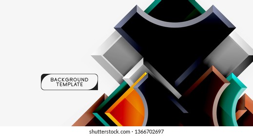 Fondo geométrico 3d de formas. Ilustración del vector
