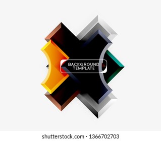 Geometrical 3d shapes background. Vector illustration