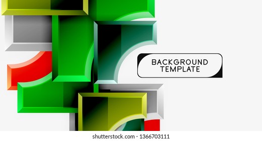 Geometrical 3d shapes background. Vector illustration