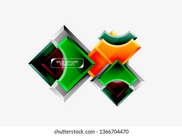 Geometrical 3d shapes background. Vector illustration