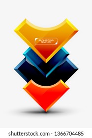 Geometrical 3d shapes background. Vector illustration