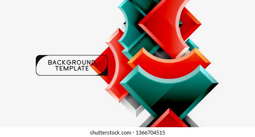 Geometrisches 3D-Format, Hintergrund. Vektorgrafik