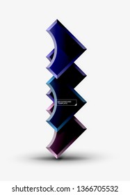 Geometrical 3d shapes background. Vector illustration