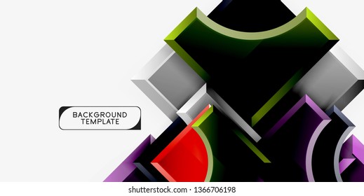 Fondo geométrico 3d de formas. Ilustración del vector