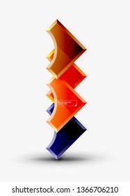 Geometrisches 3D-Format, Hintergrund. Vektorgrafik