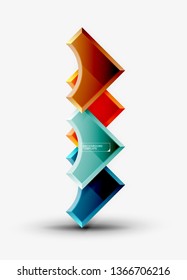 Geometrical 3d shapes background. Vector illustration