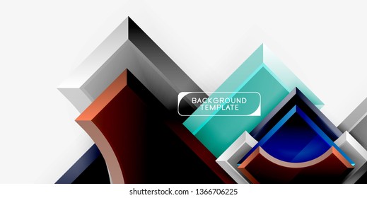 Fondo geométrico 3d de formas. Ilustración del vector