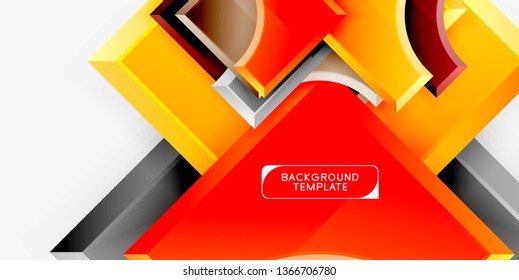 Geometrical 3d shapes background. Vector illustration