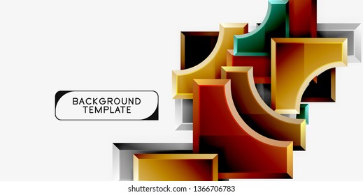 Geometrisches 3D-Format, Hintergrund. Vektorgrafik