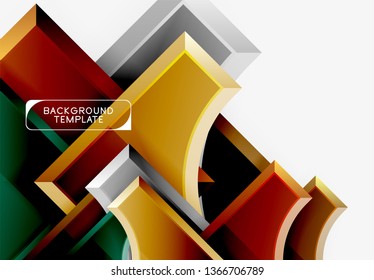 Geometrical 3d shapes background. Vector illustration