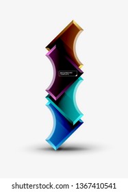 Geometrical 3d shapes background. Vector illustration