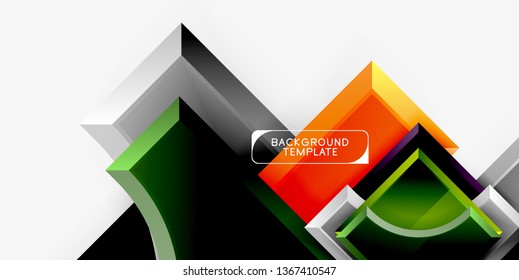 Geometrical 3d shapes background. Vector illustration
