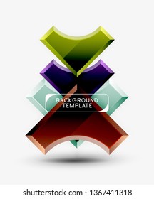 Geometrisches 3D-Format, Hintergrund. Vektorgrafik